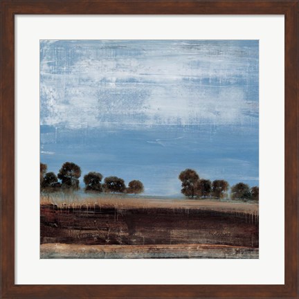 Framed Blue Tree Line Print