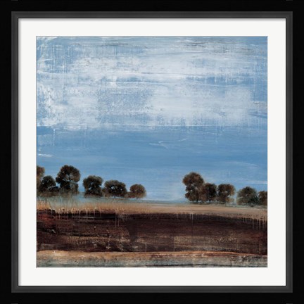 Framed Blue Tree Line Print