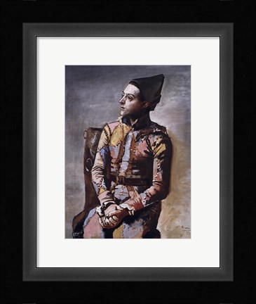 Framed Portrait of a Harlequin Print