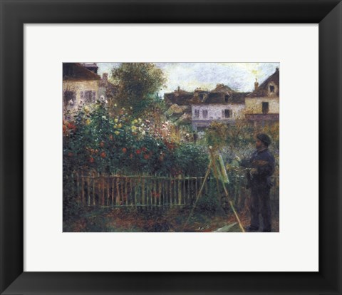 Framed Monet Painting in his Garden at Argenteuil, c.1873 Print