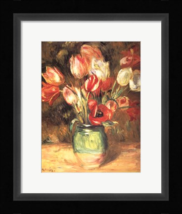 Framed Tulips in a Vase Print