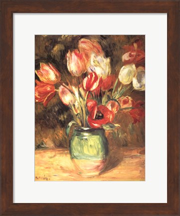 Framed Tulips in a Vase Print