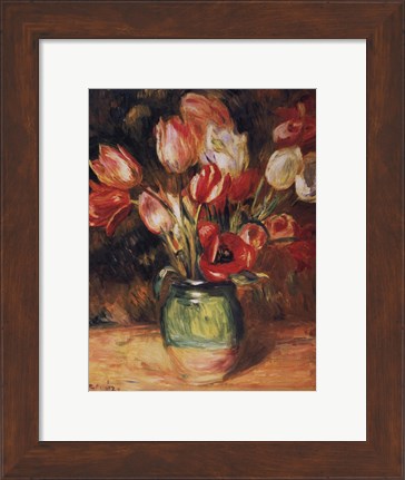 Framed Tulips in a Vase Print