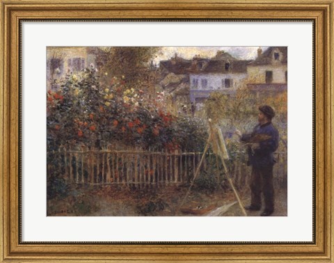 Framed Monet Painting in the Garden at Argenteuil, 1873 Print