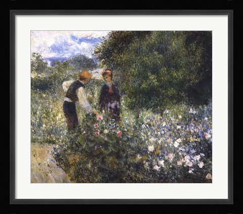Framed Picking Flowers Print
