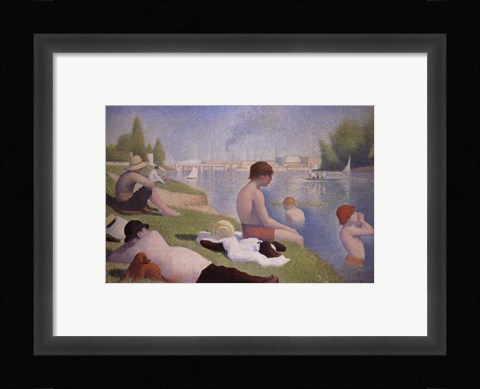 Framed Bathers at Asnieres Print