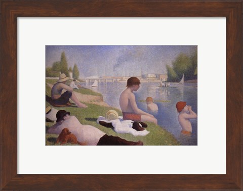 Framed Bathers at Asnieres Print
