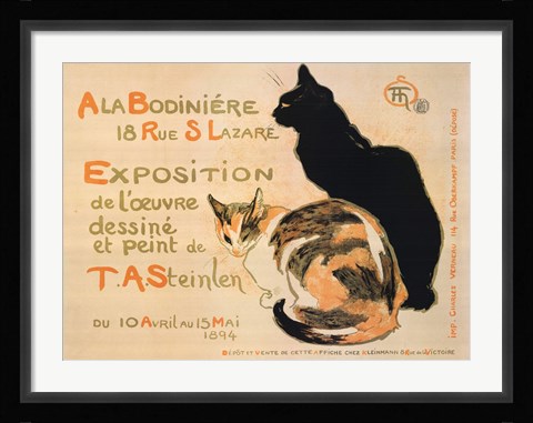 Framed la Bodiniere / Exposition Steinlen Print