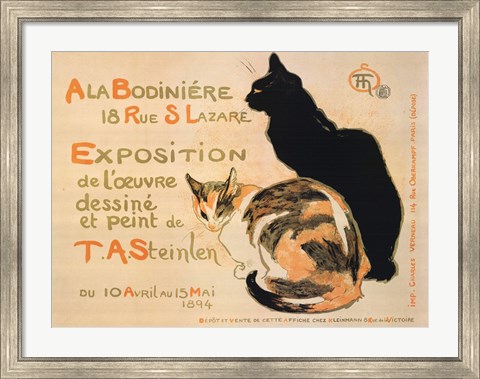Framed la Bodiniere / Exposition Steinlen Print