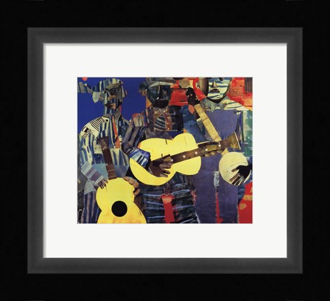 Framed Three Folk Musicians, 1967 Print