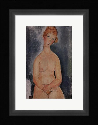 Framed Seated Nude, ca. 1918 Print