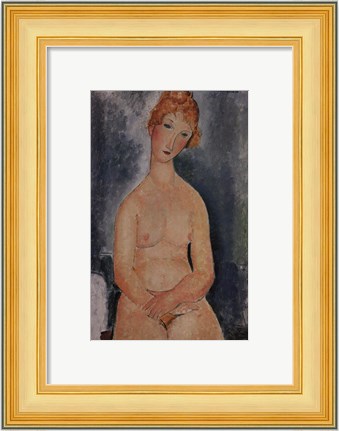 Framed Seated Nude, ca. 1918 Print