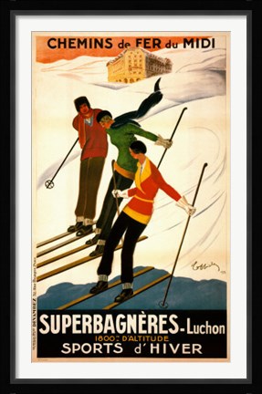 Framed Superbagneres-Luchon, Sports d'Hiver Print