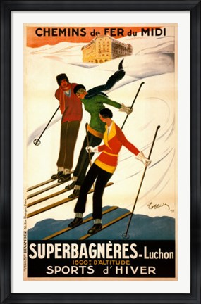 Framed Superbagneres-Luchon, Sports d&#39;Hiver Print