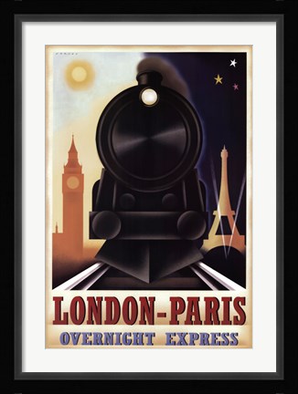 Framed London-Paris Overnight Express Print