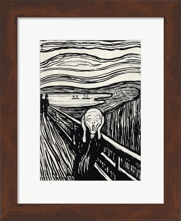 Framed Scream (from original Munch lithograph), c.1895 Print