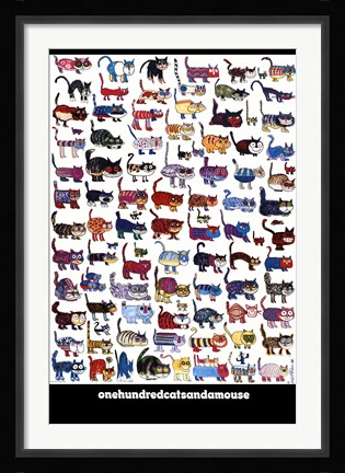 Framed 100 Cats and a Mouse Print