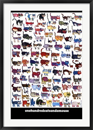 Framed 100 Cats and a Mouse Print