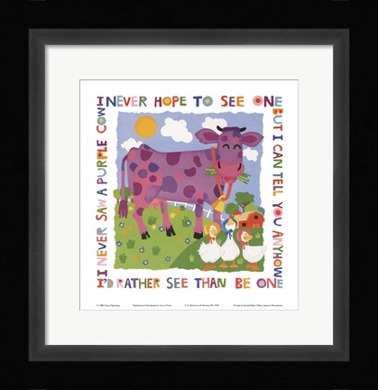 Framed Purple Cow Print