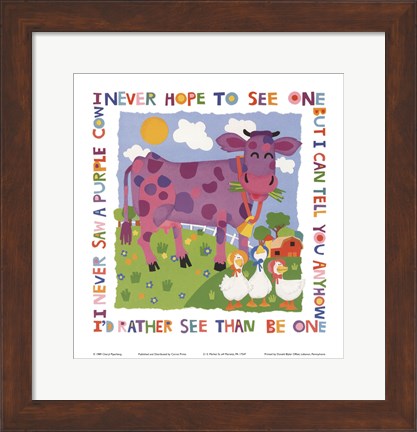 Framed Purple Cow Print