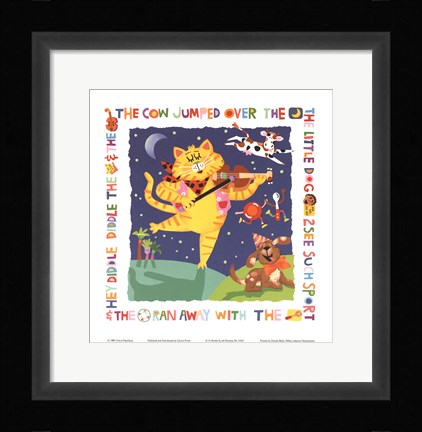 Framed Cat &amp; Fiddle Print