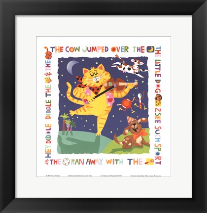 Framed Cat &amp; Fiddle Print
