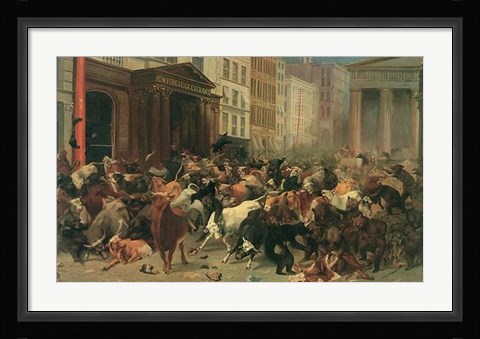 Framed Bulls And Bears In The Market Print