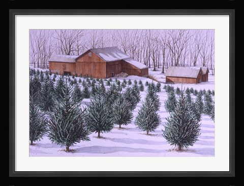 Framed Xmas Tree Farm Print