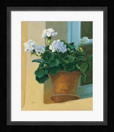Framed Creancey Geraniums I Print