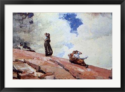 Framed Watching from the Cliffs Print