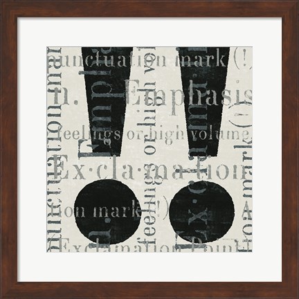 Framed Punctuated Text I Print