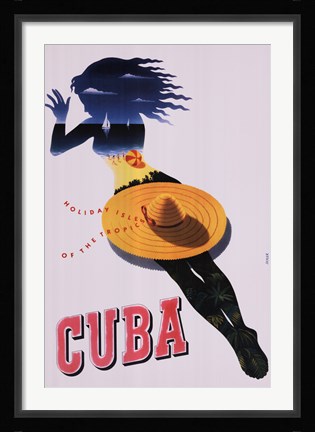Framed Cuba, Holiday Isle of the Tropics Print