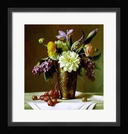 Framed Flowers in an Indian Vase Print