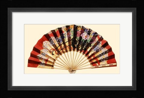 Framed Flower Cart Fan Print