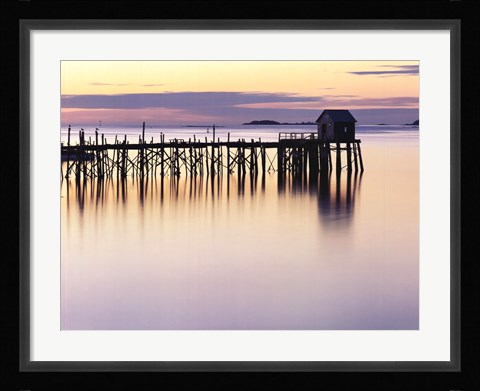 Framed Old Wharf at Dawn Print