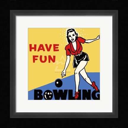 Framed Have Fun Bowling Print