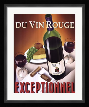 Framed Du Vin Rouge Exceptionnel Print