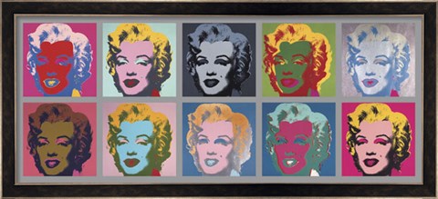 Framed Ten Marilyns, 1967 Print