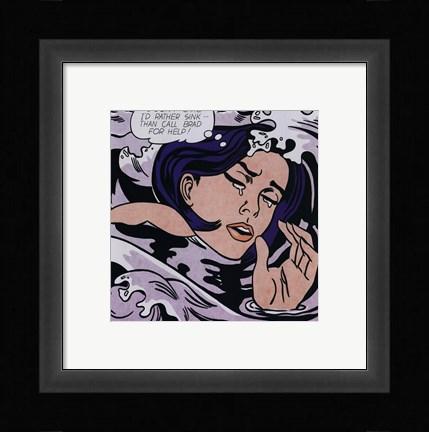Framed Drowning Girl Print