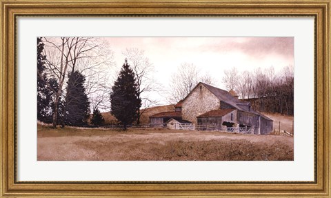 Framed Farm on the Hill Print