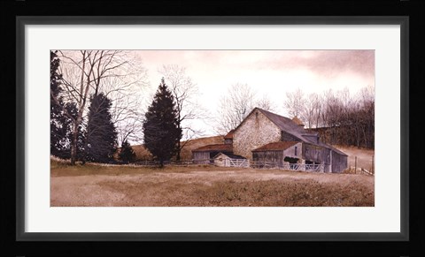 Framed Farm on the Hill Print