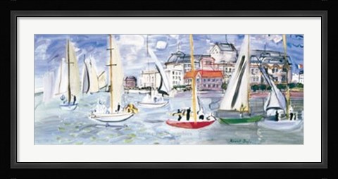 Framed Regates dans le Port de Trouville Print