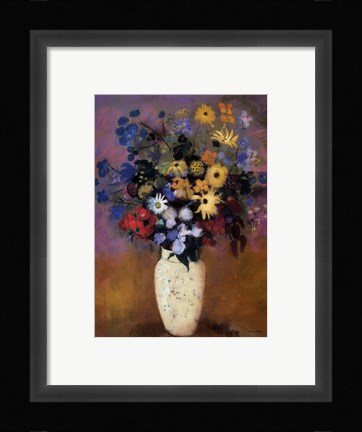 Framed Vase of Flowers, 1914 Print