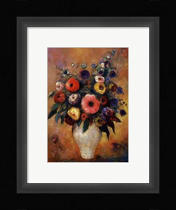 Framed Vase of Flowers, 1912 Print