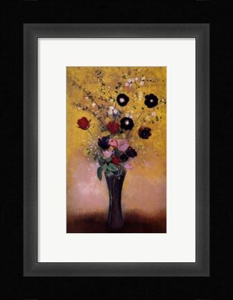 Framed Vase of Flowers, 1916 Print