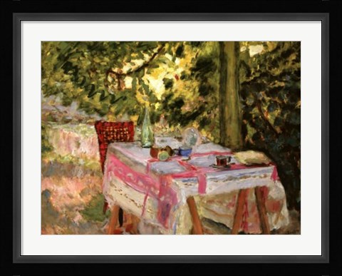 Framed Table Set in a Garden Print