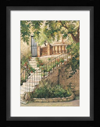 Framed Courtyard in Provence Print