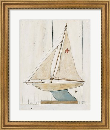 Framed Pond Yacht II Print