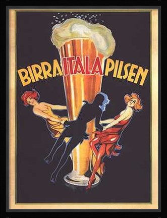 Framed Birra Itala Pilsen Print