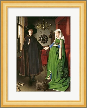Framed Portrait of Giovanni Arnolfini and his Wife Giovanna Cenami Print